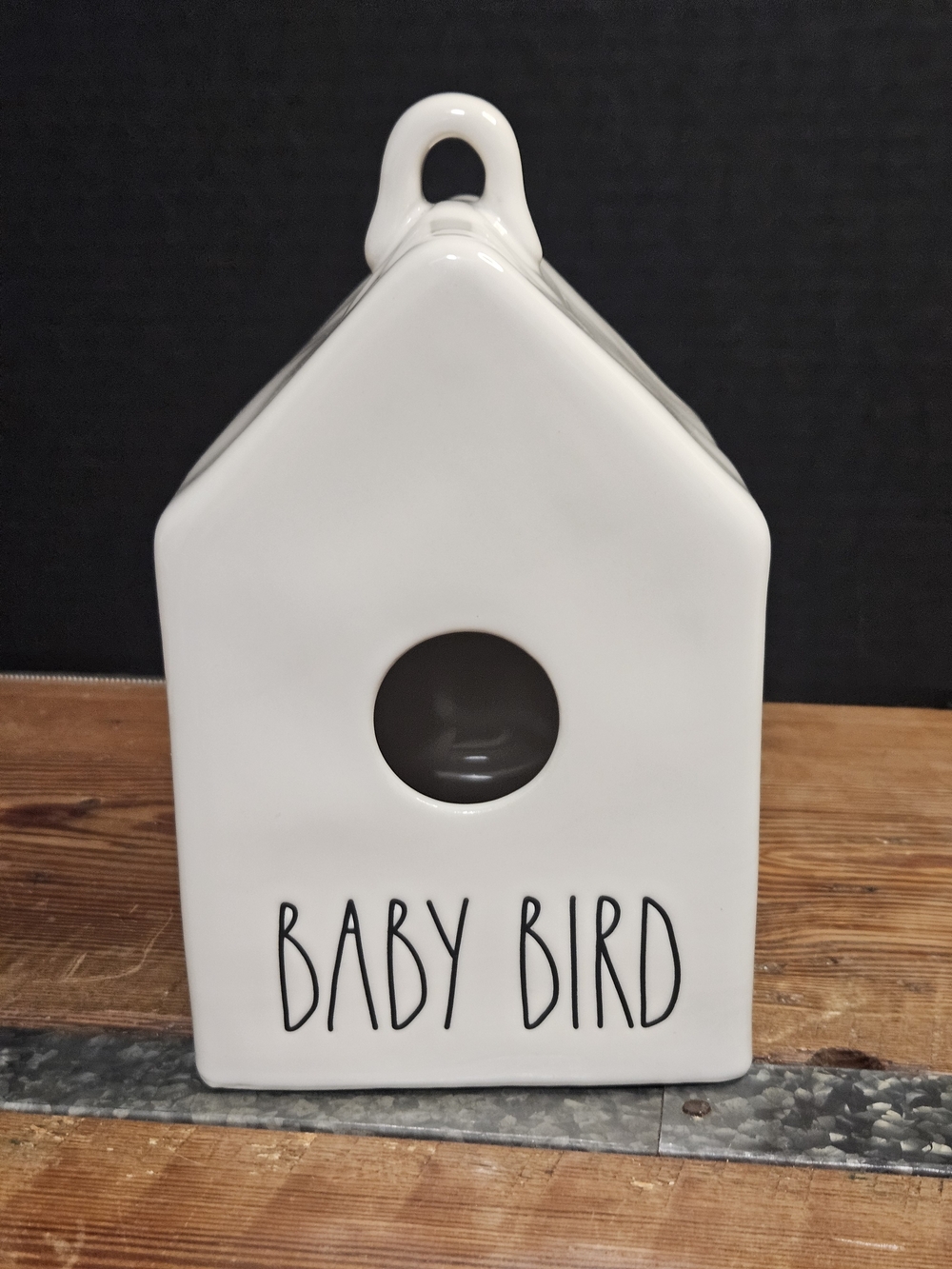 Rae Dunn Ceramic 'Baby Bird' Hanging Birdhouse - White